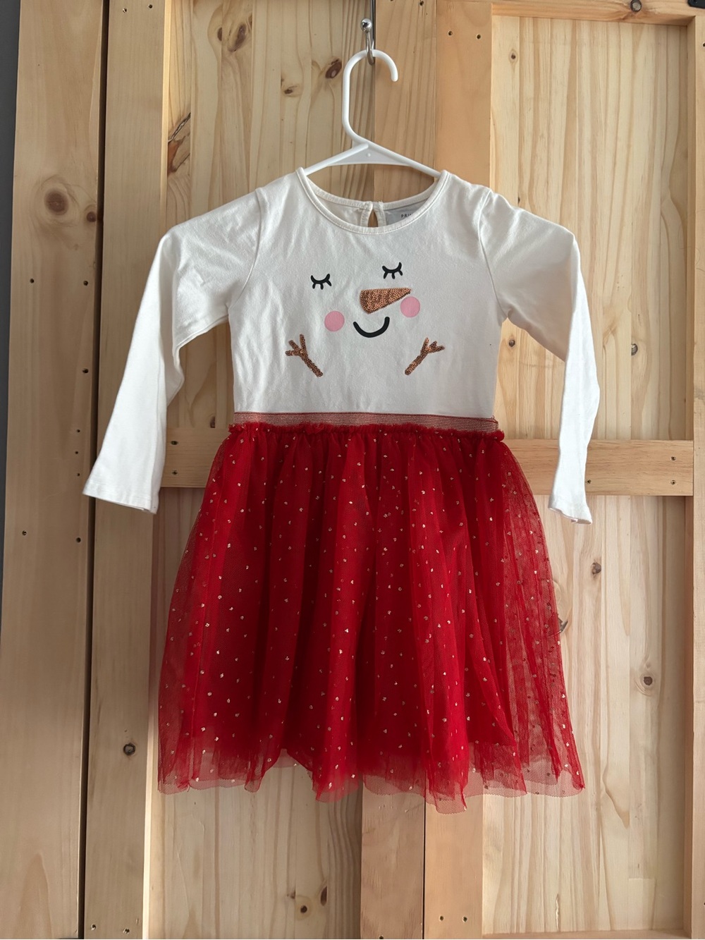 Primark White and Red Snowman Tulle Dress